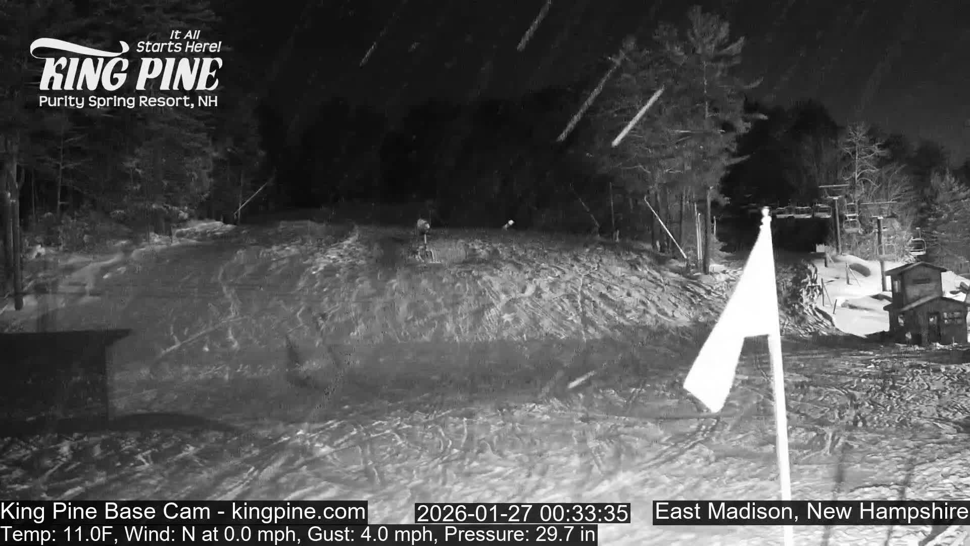 King Pine Base Ski Live Cam - Madison, New Hampshire, USA