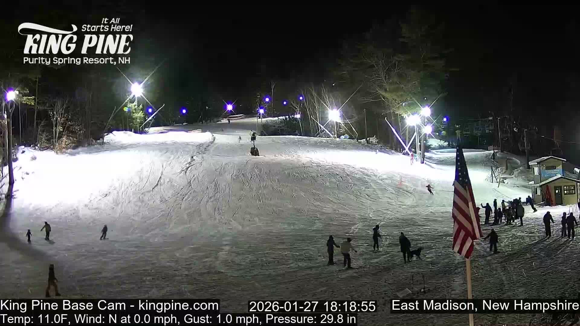 King Pine Base Ski Live Cam - Madison, New Hampshire, USA