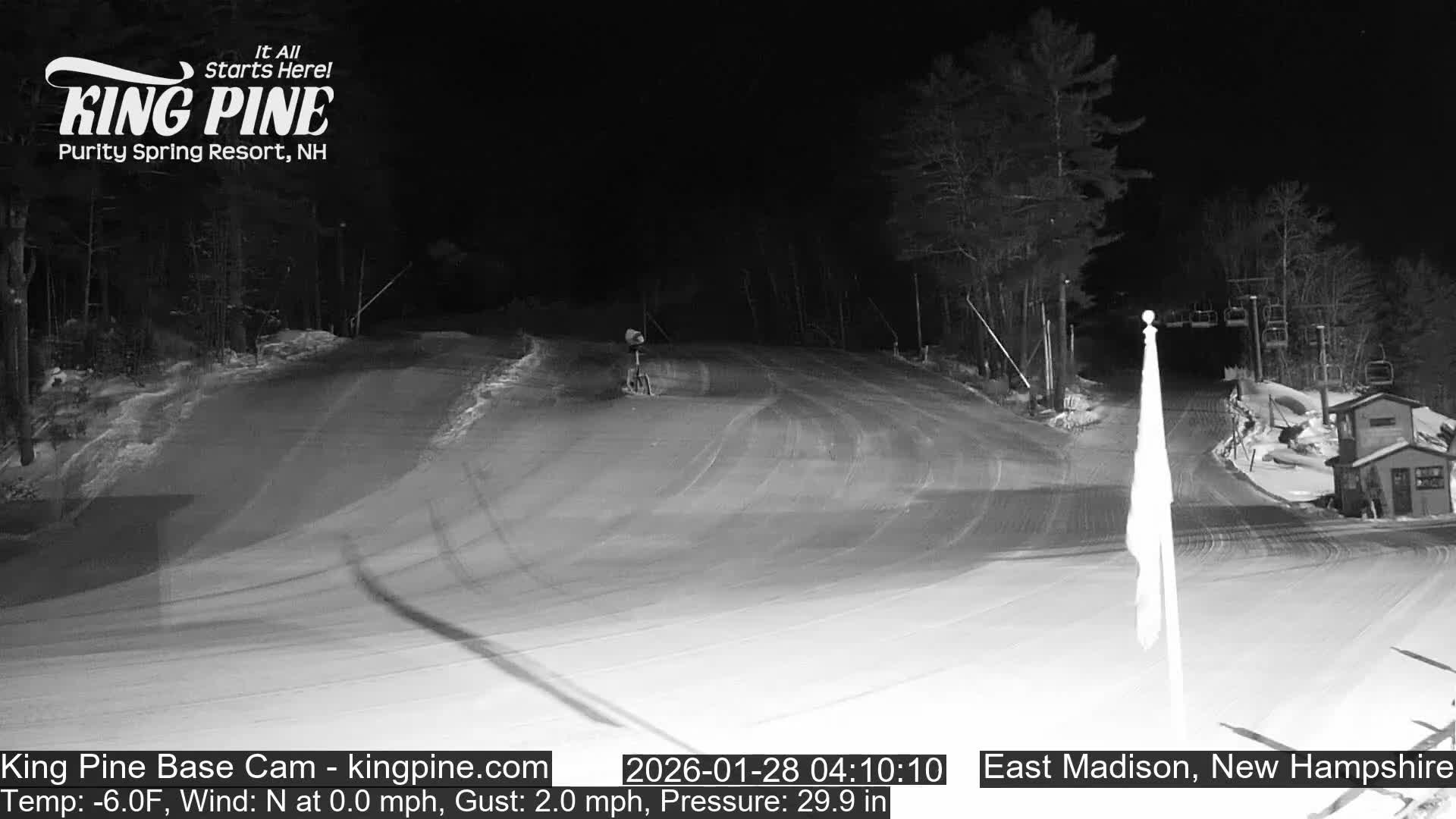 King Pine Base Ski Live Cam - Madison, New Hampshire, USA