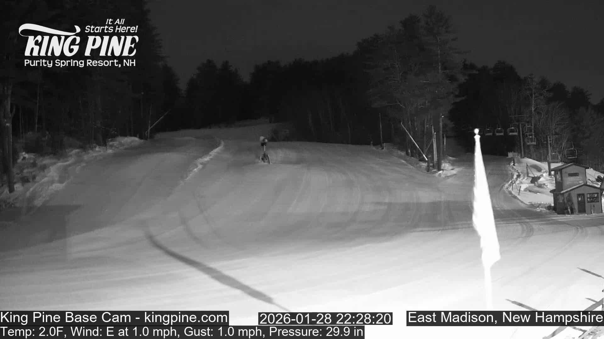 King Pine Base Ski Live Cam - Madison, New Hampshire, USA