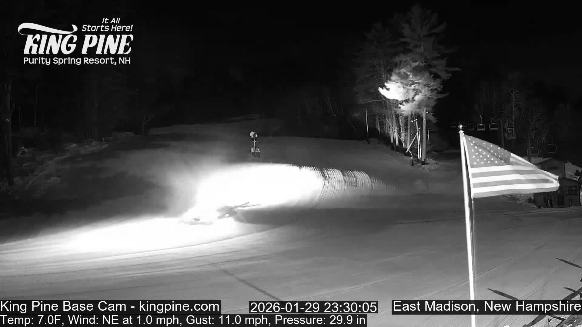 King Pine Base Ski Live Cam - Madison, New Hampshire, USA