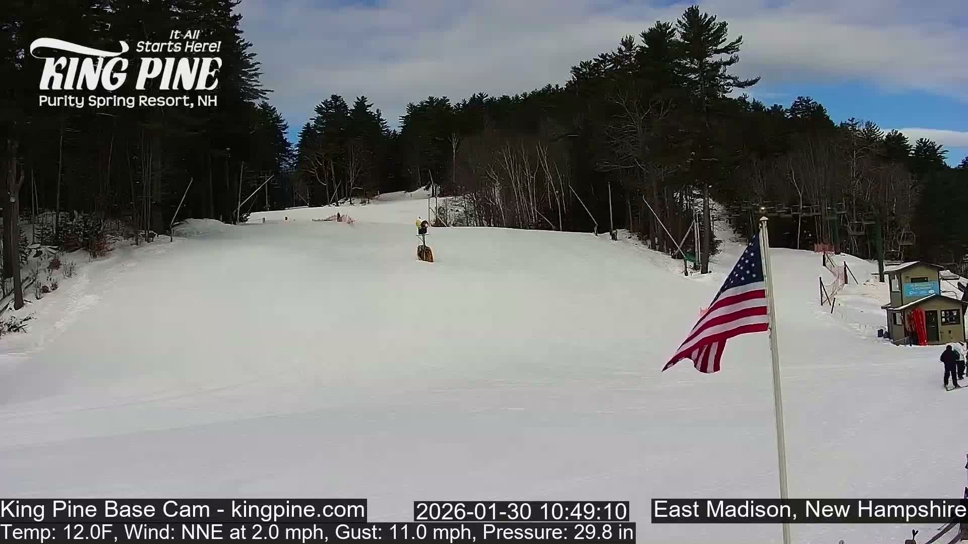 King Pine Base Ski Live Cam - Madison, New Hampshire, USA