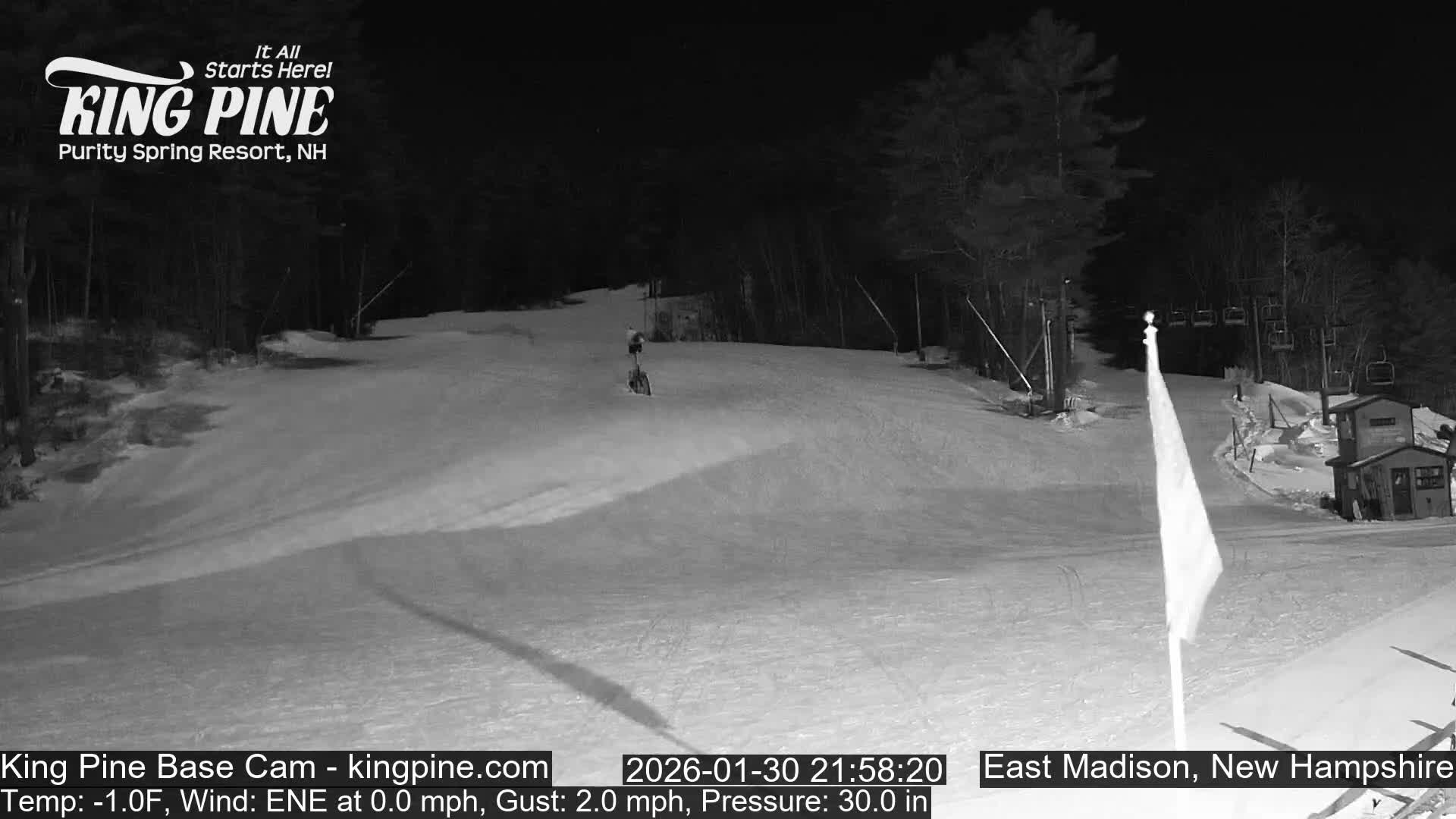 King Pine Base Ski Live Cam - Madison, New Hampshire, USA