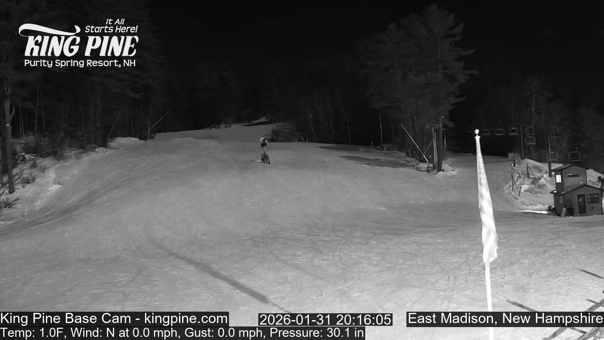 King Pine Base Ski Live Cam - Madison, New Hampshire, USA