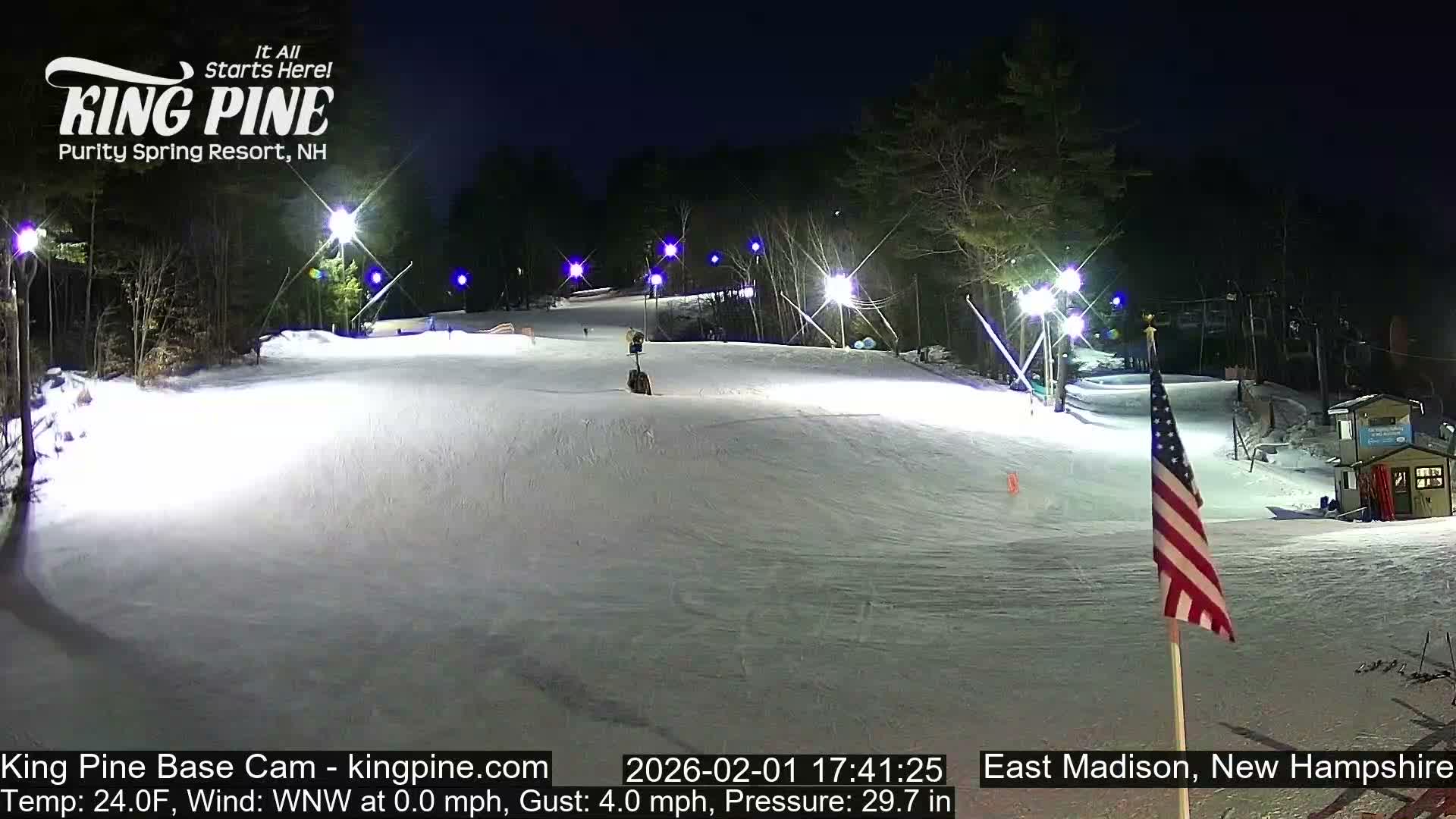 King Pine Base Ski Live Cam - Madison, New Hampshire, USA
