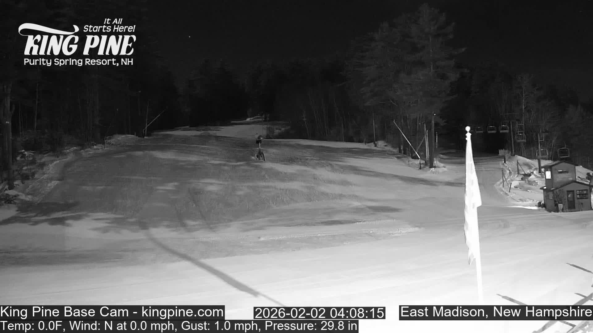 King Pine Base Ski Live Cam - Madison, New Hampshire, USA