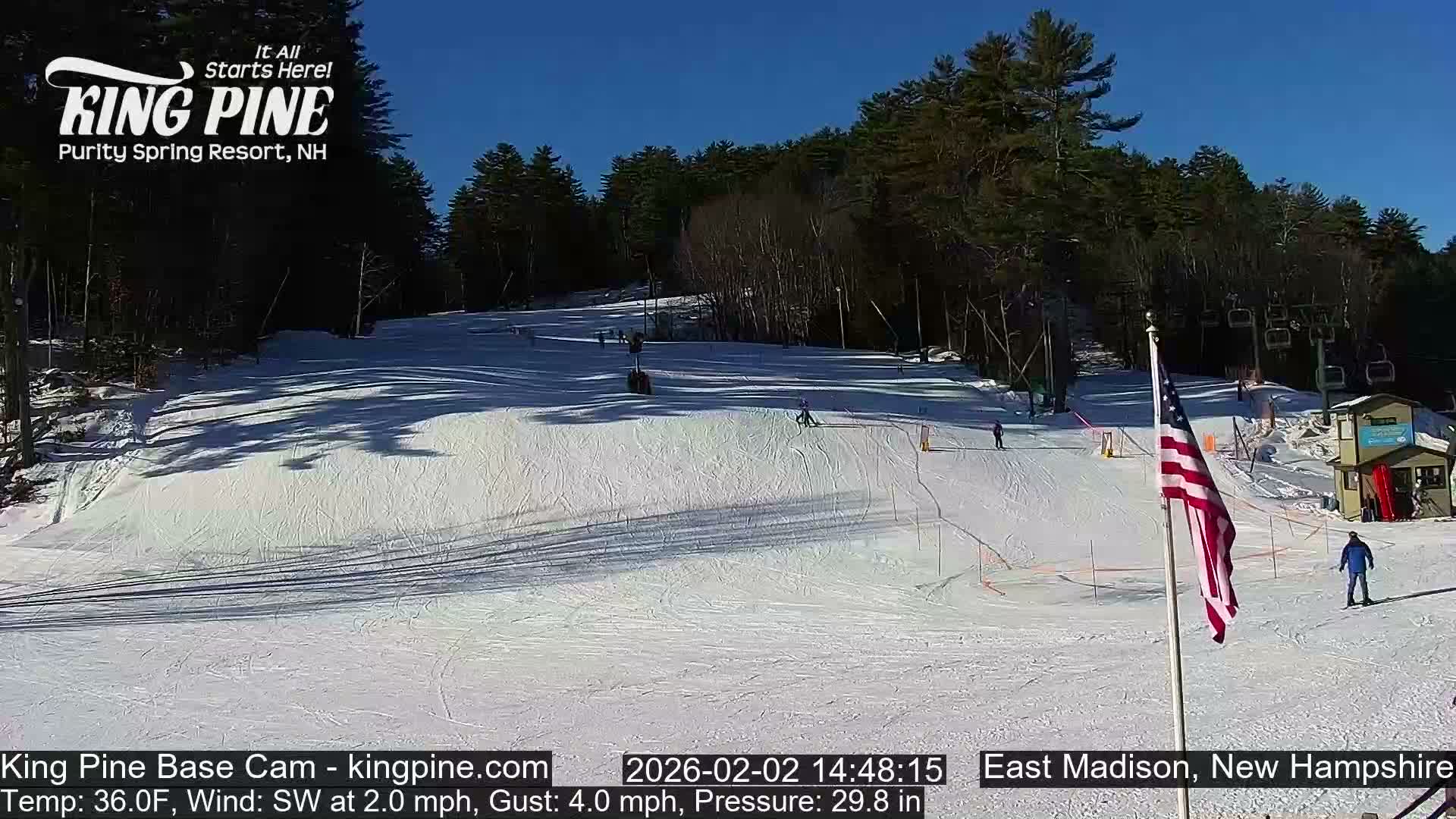 King Pine Base Ski Live Cam - Madison, New Hampshire, USA