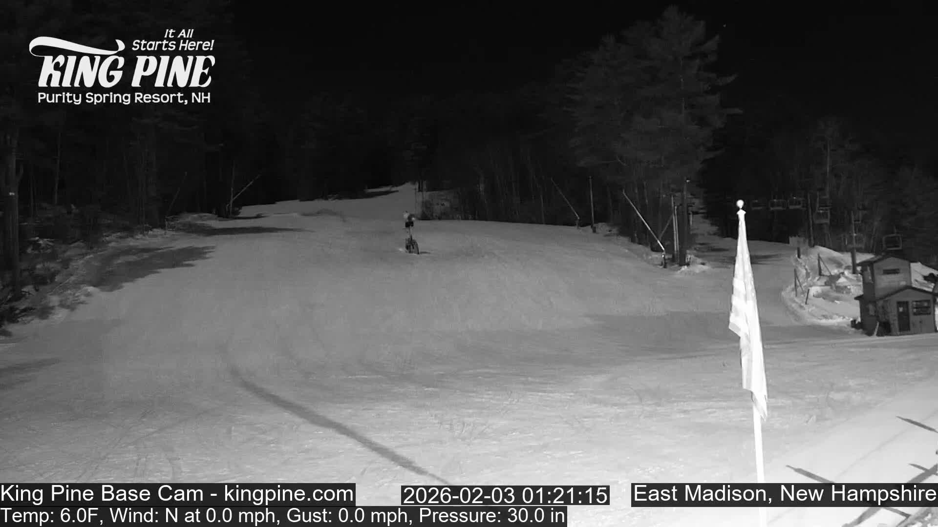 King Pine Base Ski Live Cam - Madison, New Hampshire, USA