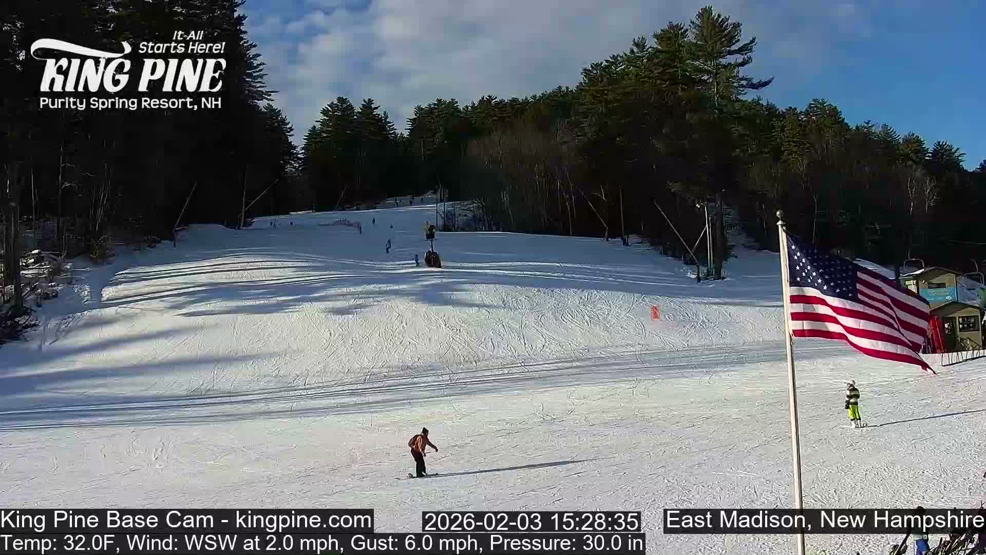 King Pine Base Ski Live Cam - Madison, New Hampshire, USA