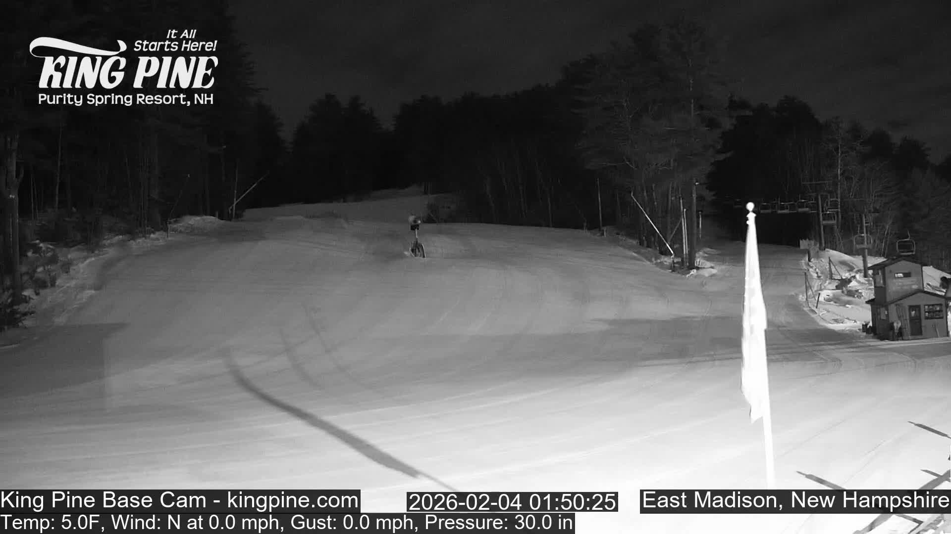King Pine Base Ski Live Cam - Madison, New Hampshire, USA