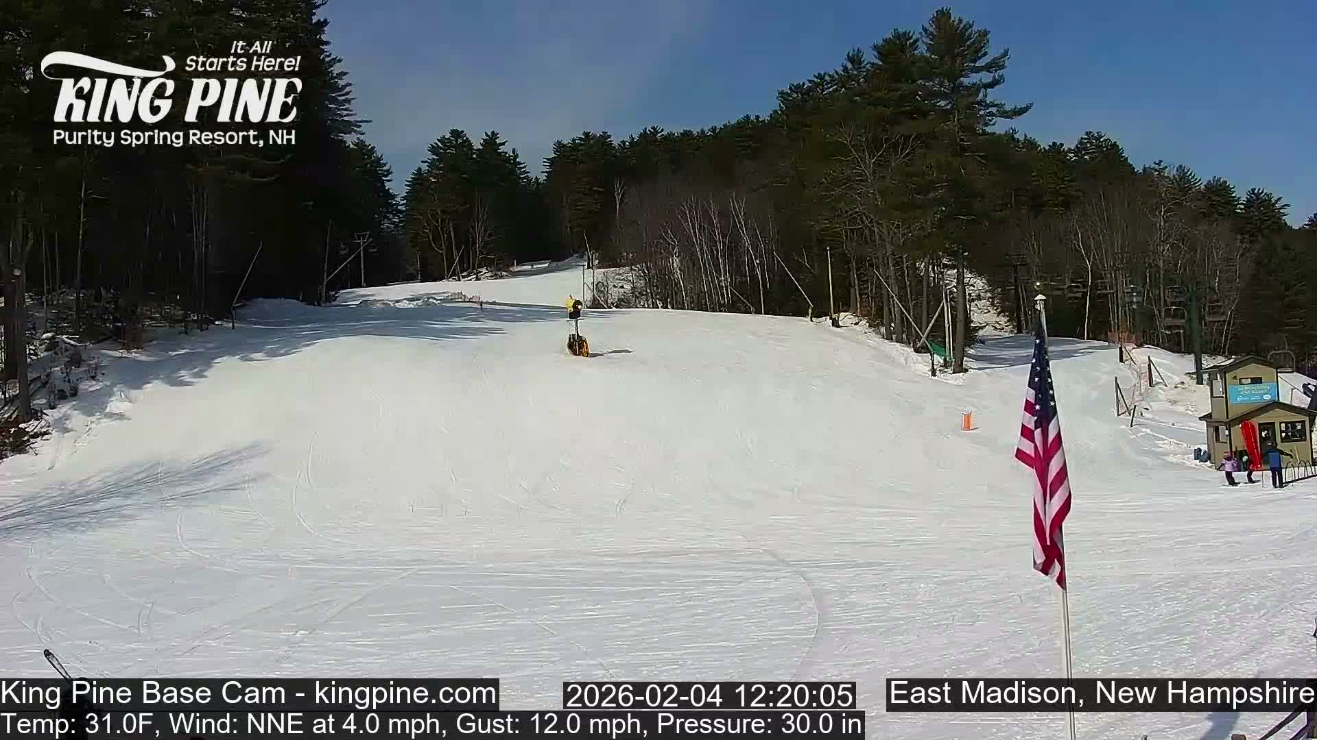 King Pine Base Ski Live Cam - Madison, New Hampshire, USA