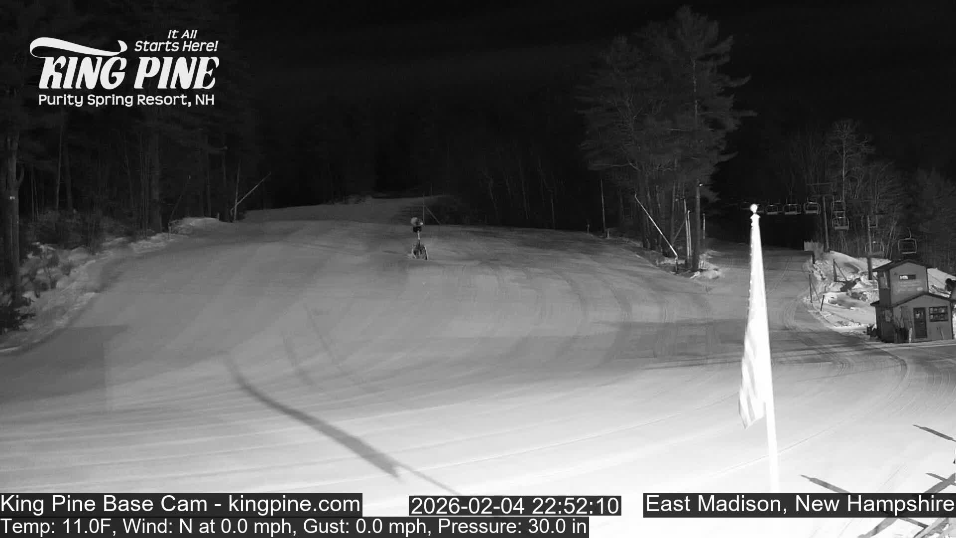 King Pine Base Ski Live Cam - Madison, New Hampshire, USA