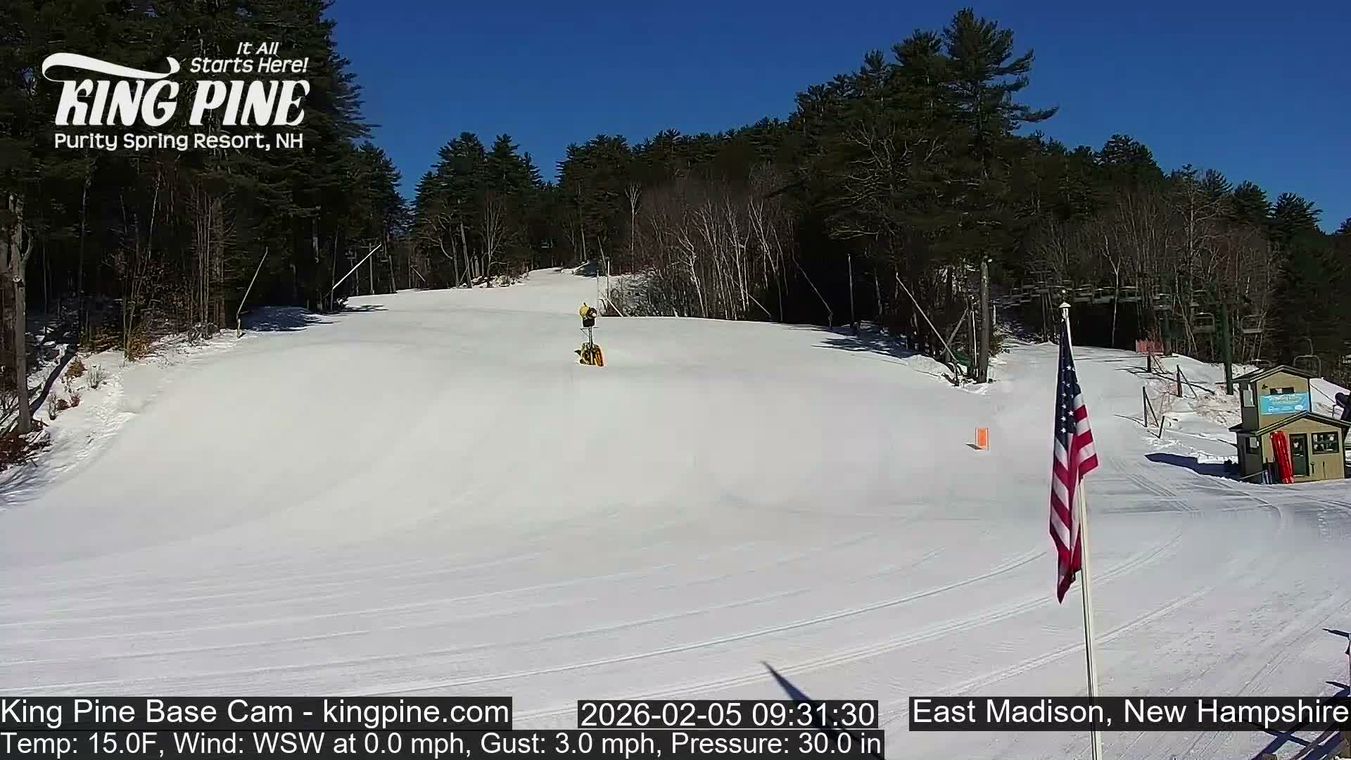 King Pine Base Ski Live Cam - Madison, New Hampshire, USA