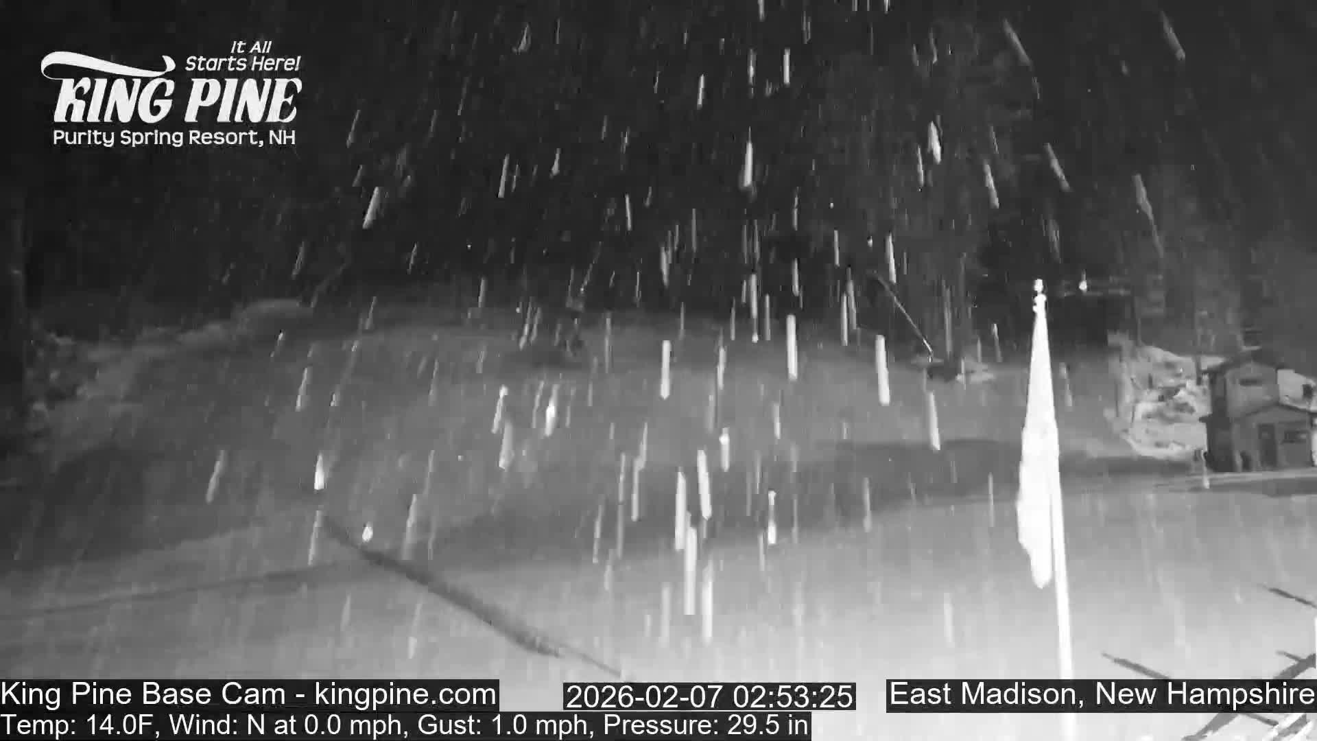 King Pine Base Ski Live Cam - Madison, New Hampshire, USA
