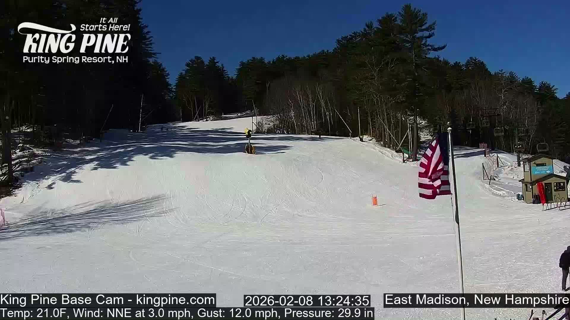 King Pine Base Ski Live Cam - Madison, New Hampshire, USA