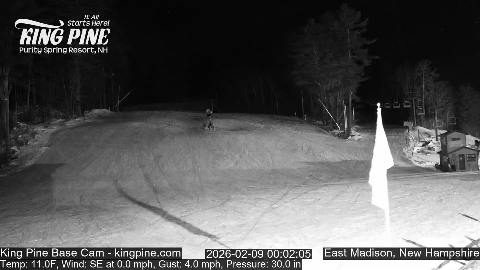 King Pine Base Ski Live Cam - Madison, New Hampshire, USA
