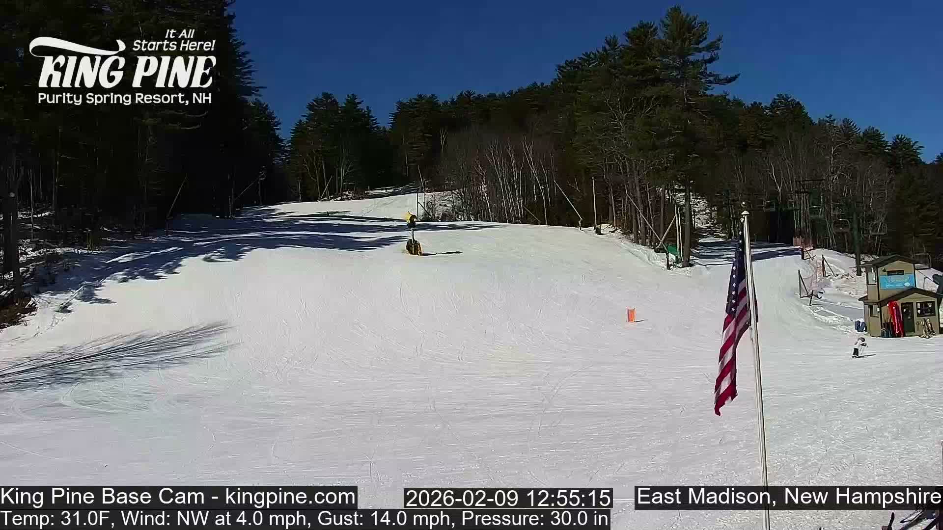 King Pine Base Ski Live Cam - Madison, New Hampshire, USA