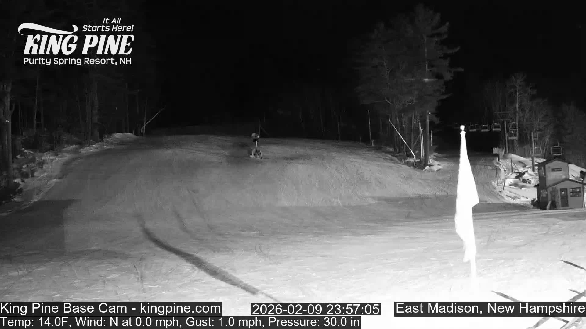 King Pine Base Ski Live Cam - Madison, New Hampshire, USA