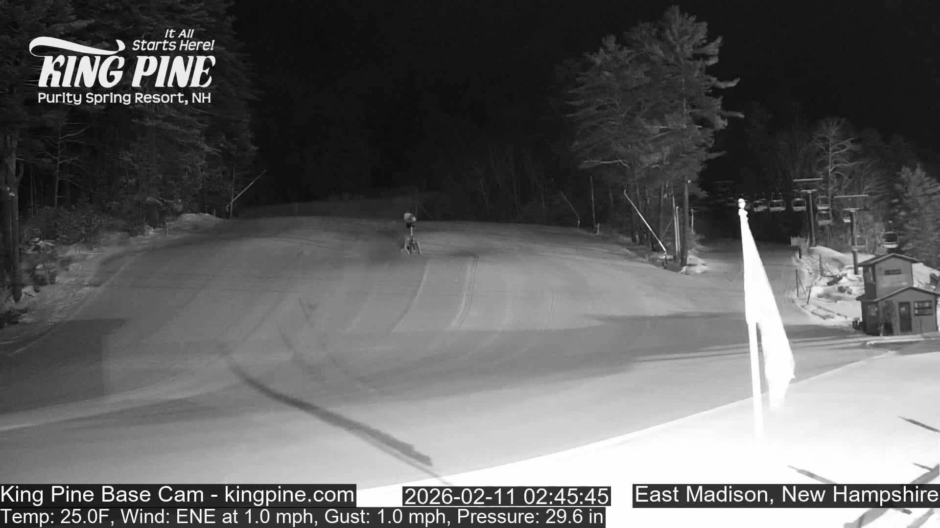 King Pine Base Ski Live Cam - Madison, New Hampshire, USA