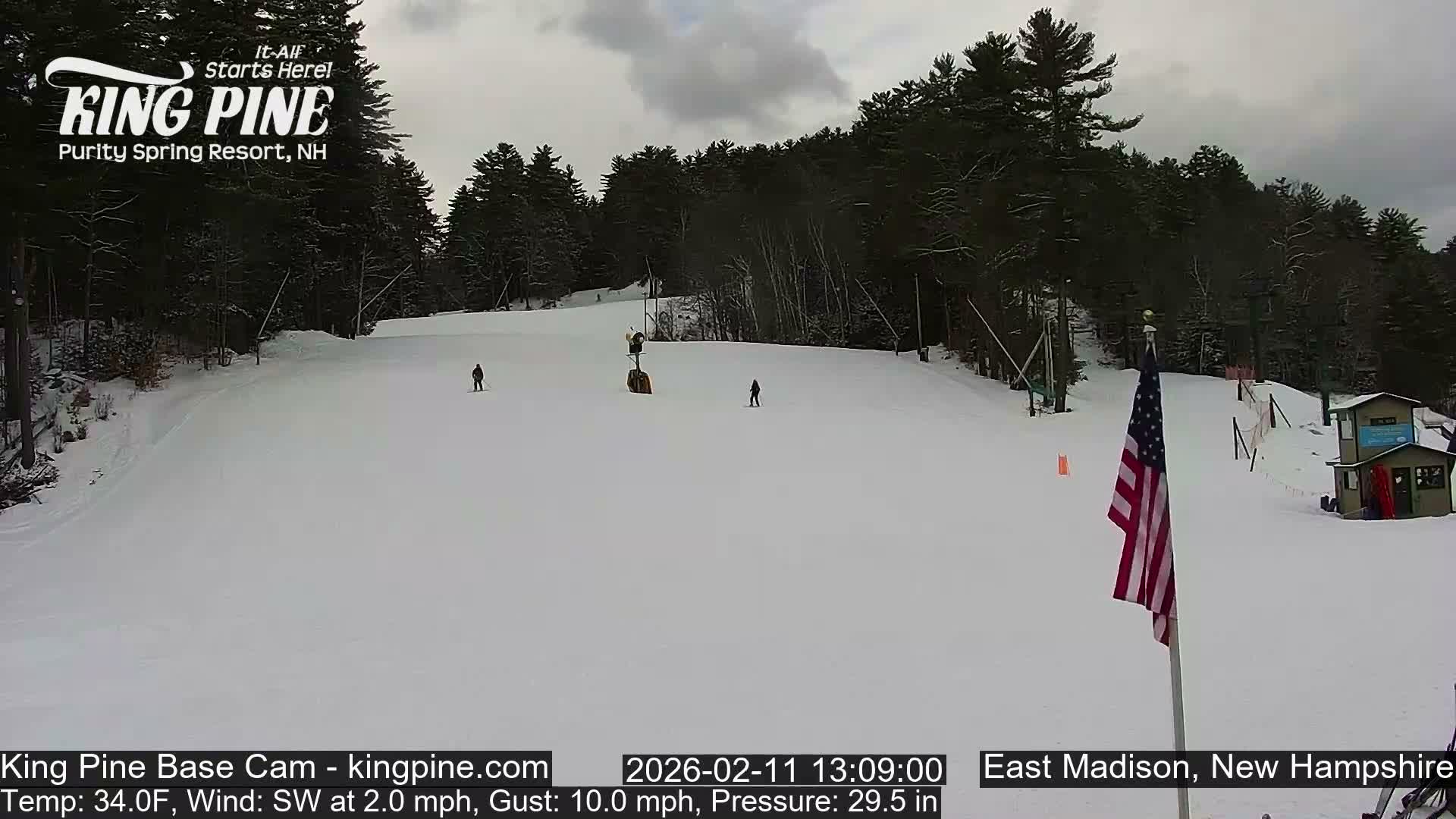 King Pine Base Ski Live Cam - Madison, New Hampshire, USA