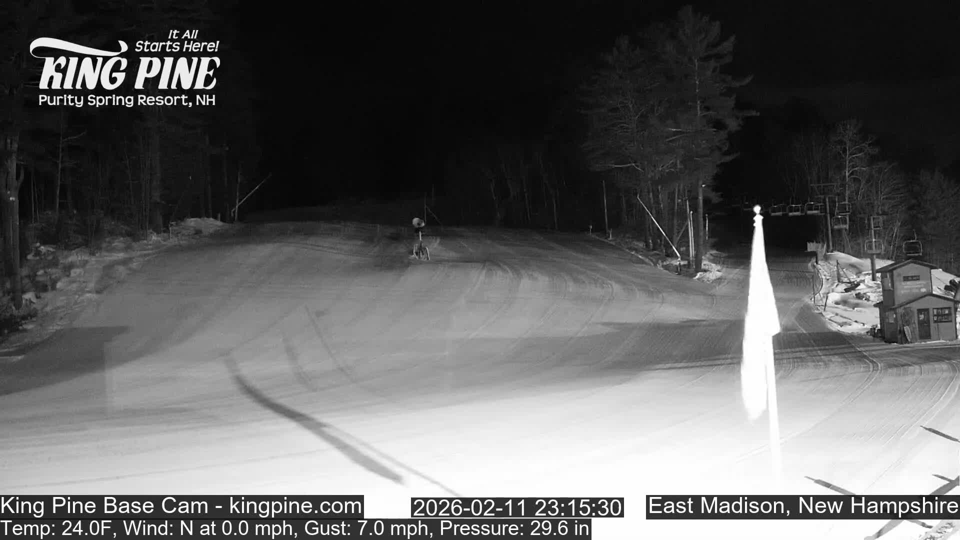 King Pine Base Ski Live Cam - Madison, New Hampshire, USA