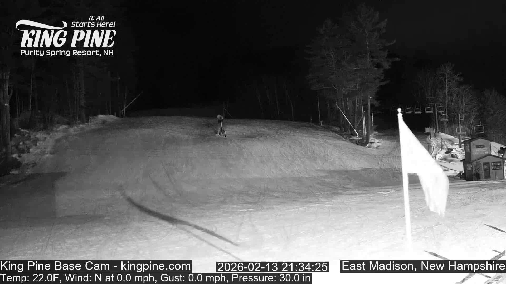 King Pine Base Ski Live Cam - Madison, New Hampshire, USA