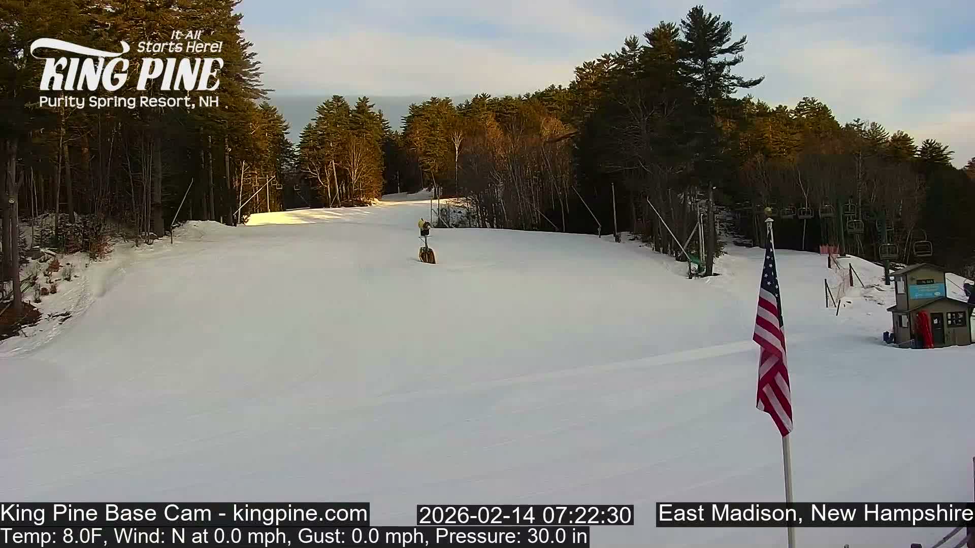 King Pine Base Ski Live Cam - Madison, New Hampshire, USA