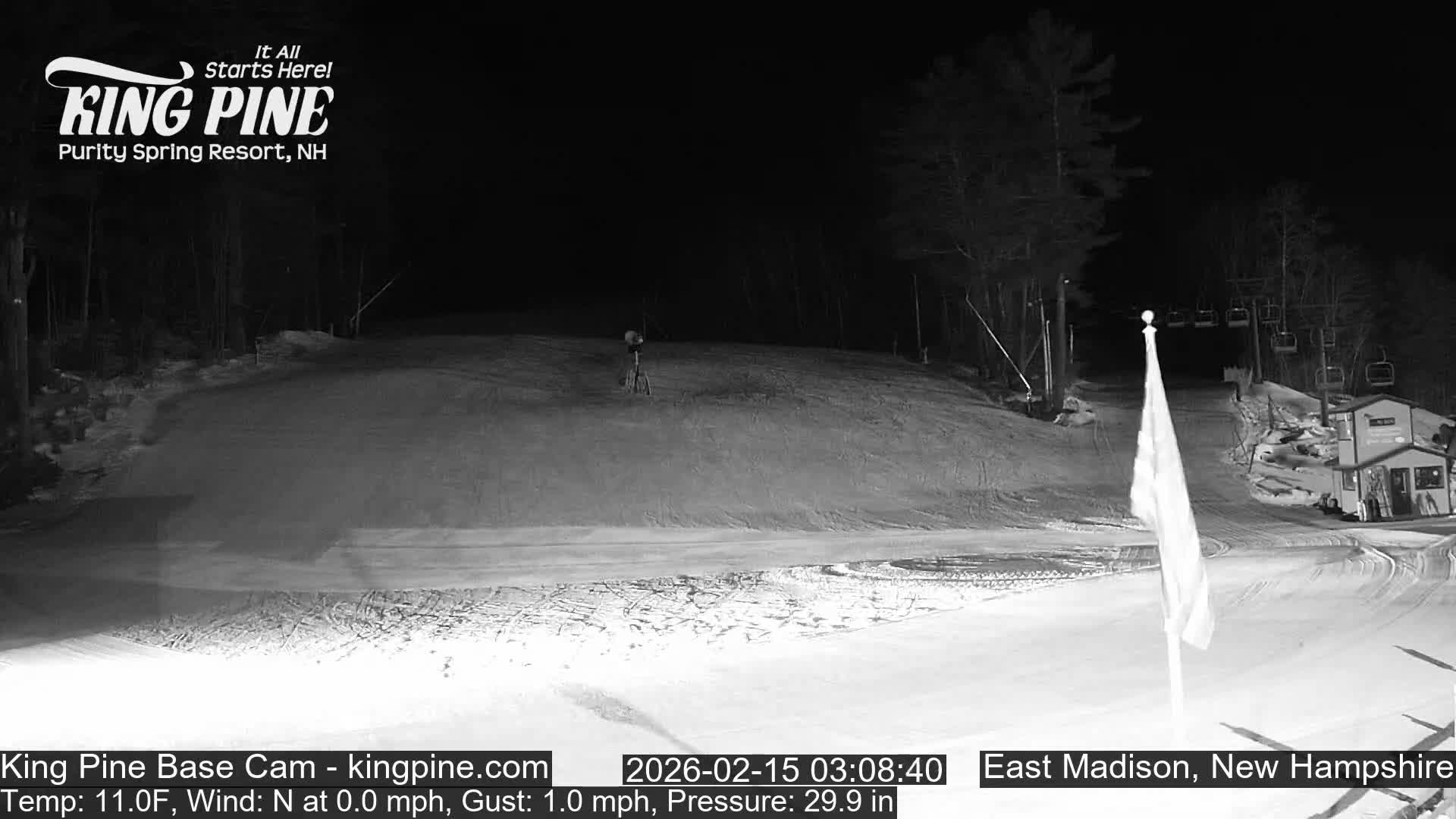 King Pine Base Ski Live Cam - Madison, New Hampshire, USA