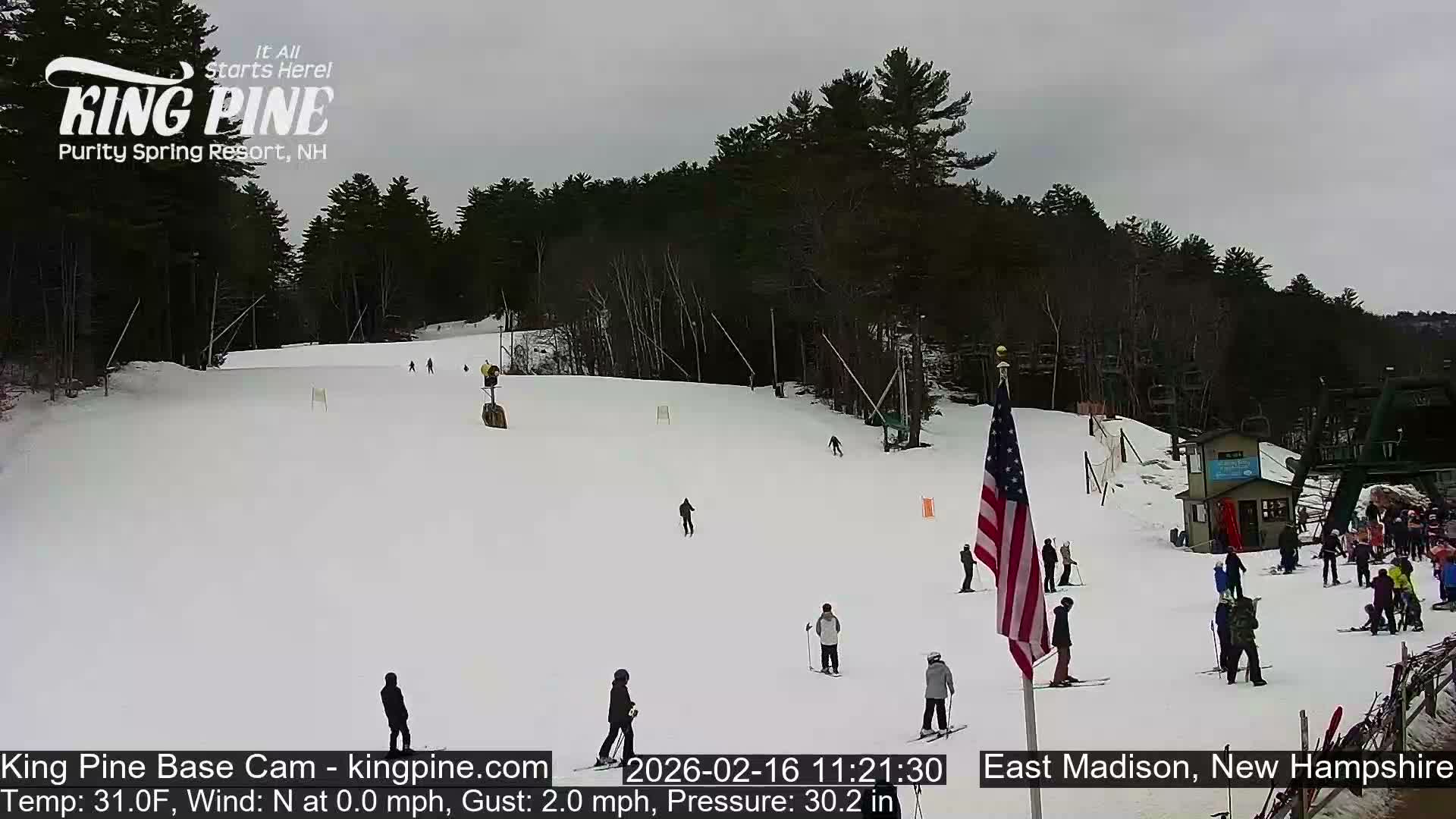 King Pine Base Ski Live Cam - Madison, New Hampshire, USA