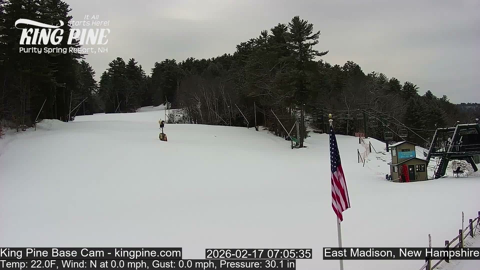 King Pine Base Ski Live Cam - Madison, New Hampshire, USA