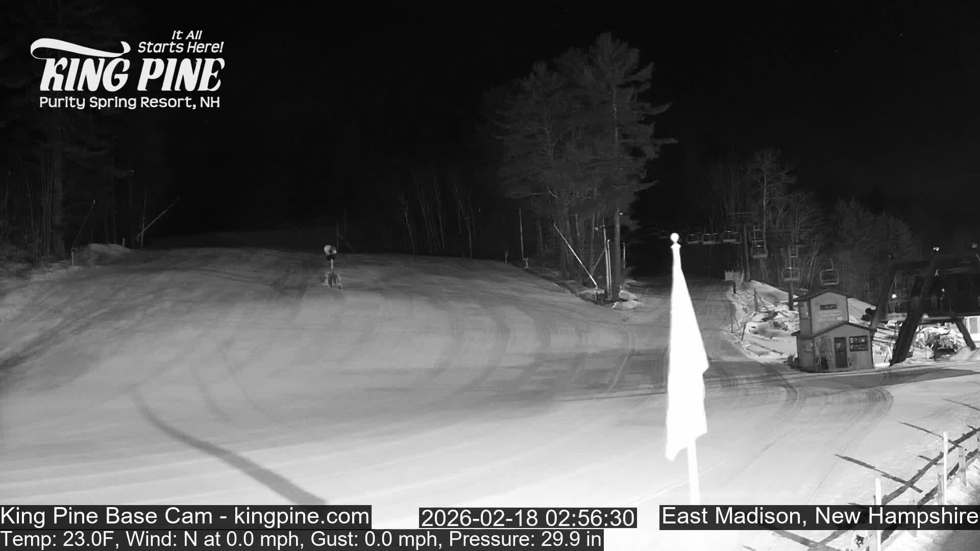 King Pine Base Ski Live Cam - Madison, New Hampshire, USA