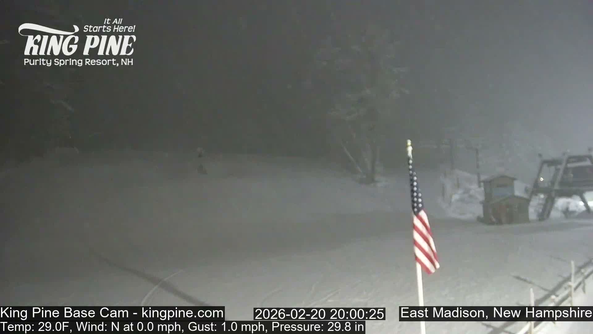 King Pine Base Ski Live Cam - Madison, New Hampshire, USA