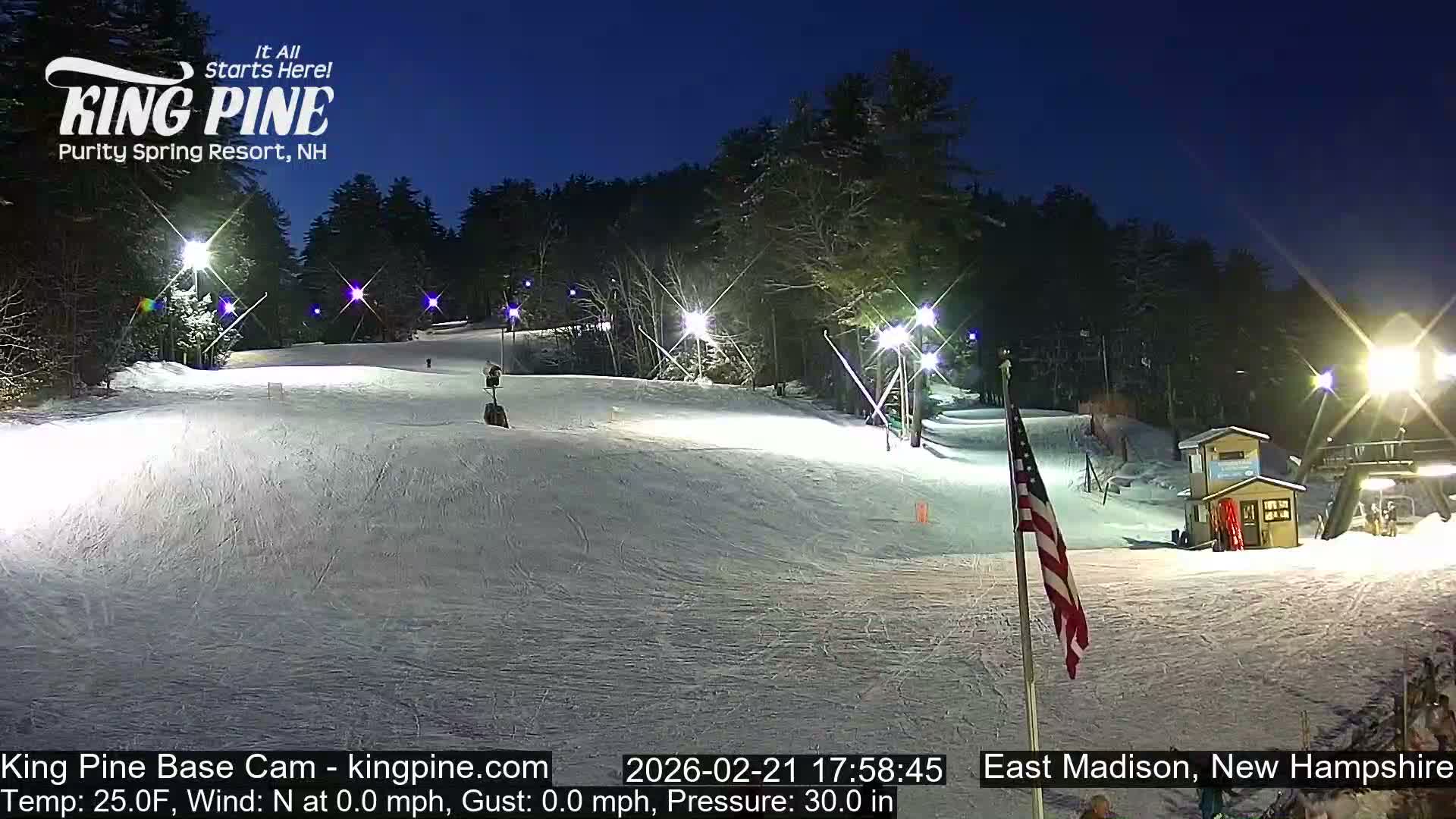 King Pine Base Ski Live Cam - Madison, New Hampshire, USA