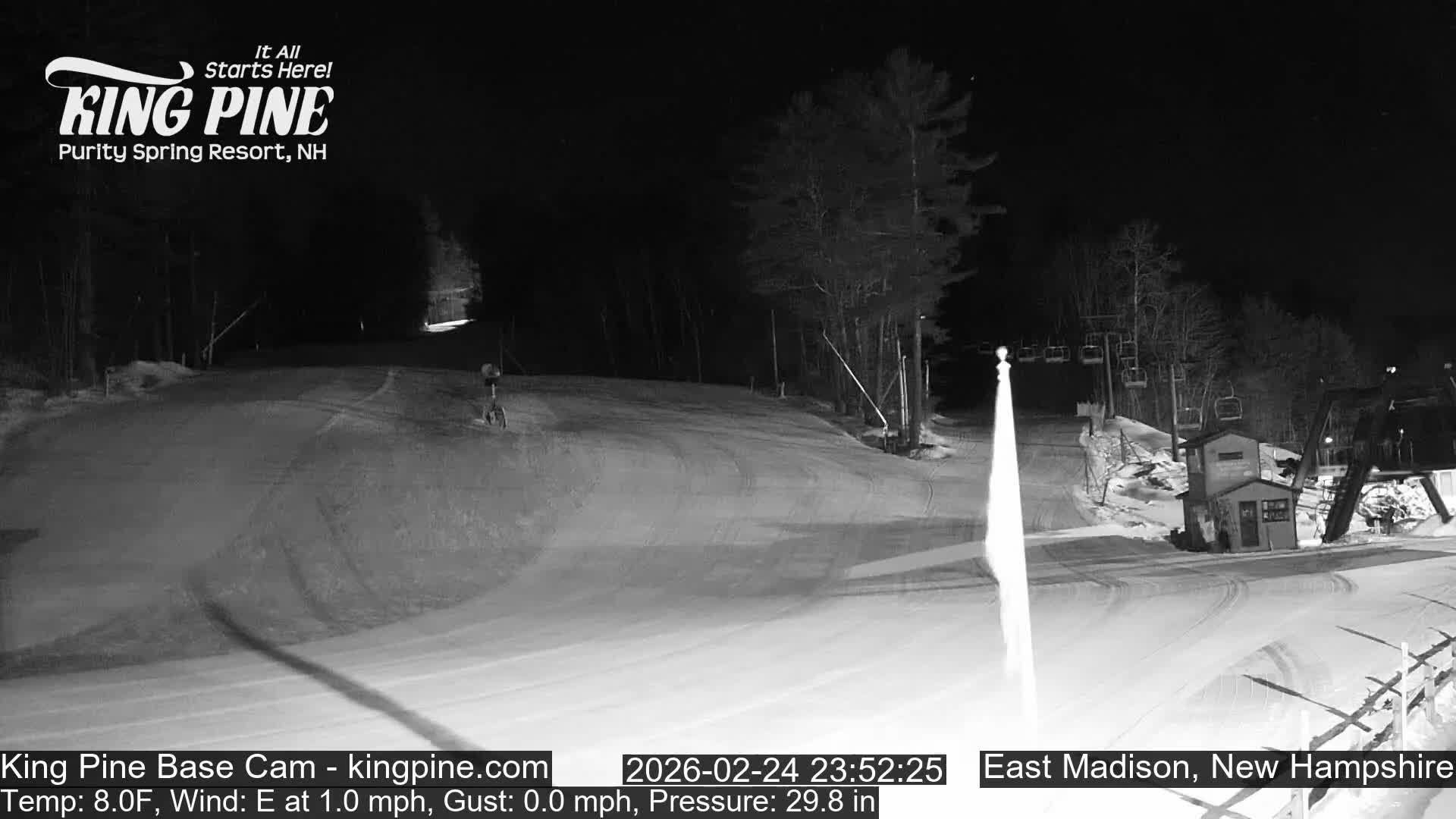 King Pine Base Ski Live Cam - Madison, New Hampshire, USA