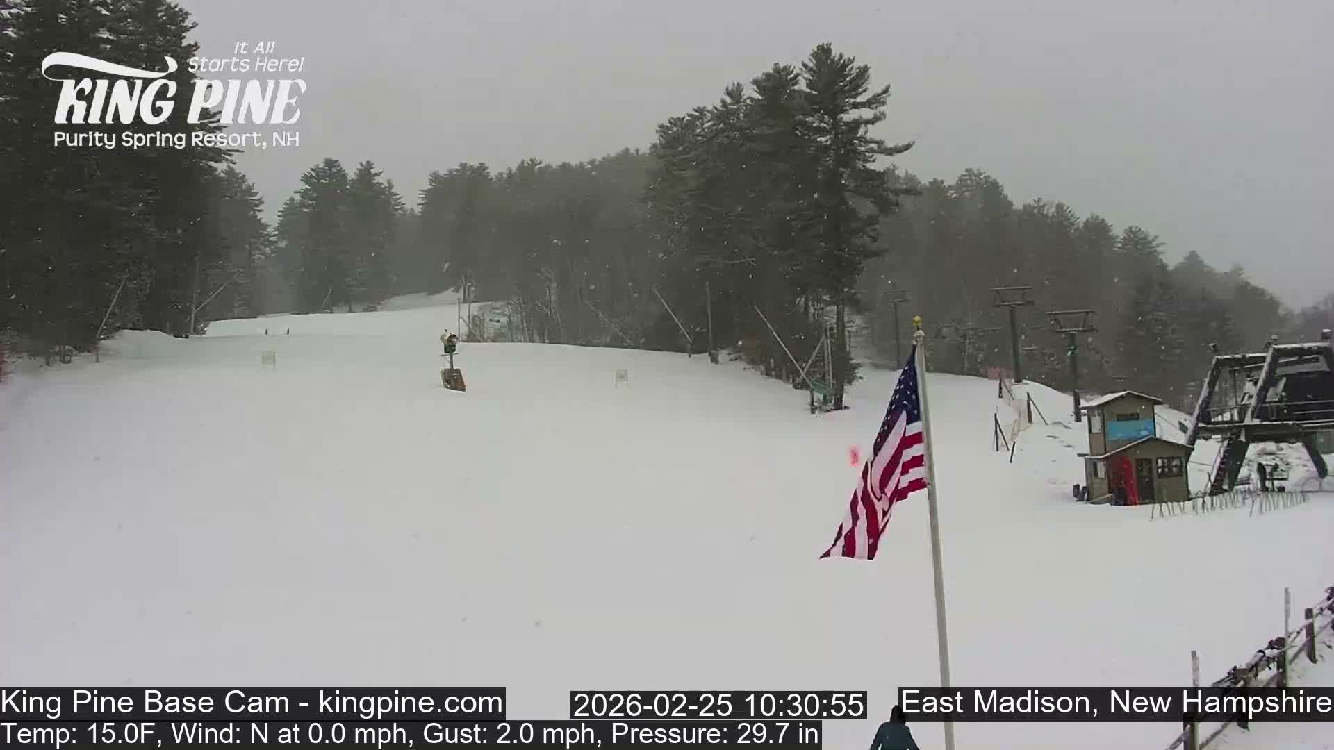King Pine Base Ski Live Cam - Madison, New Hampshire, USA