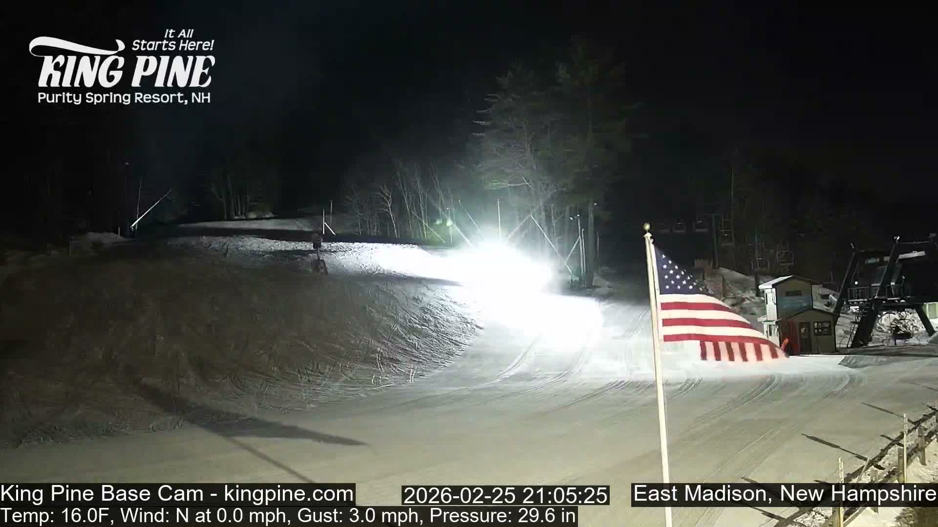 King Pine Base Ski Live Cam - Madison, New Hampshire, USA