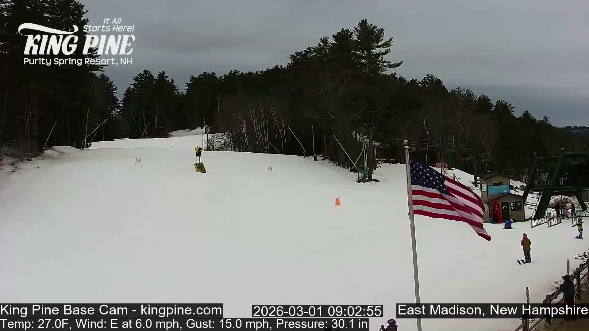 King Pine Base Ski Live Cam - Madison, New Hampshire, USA