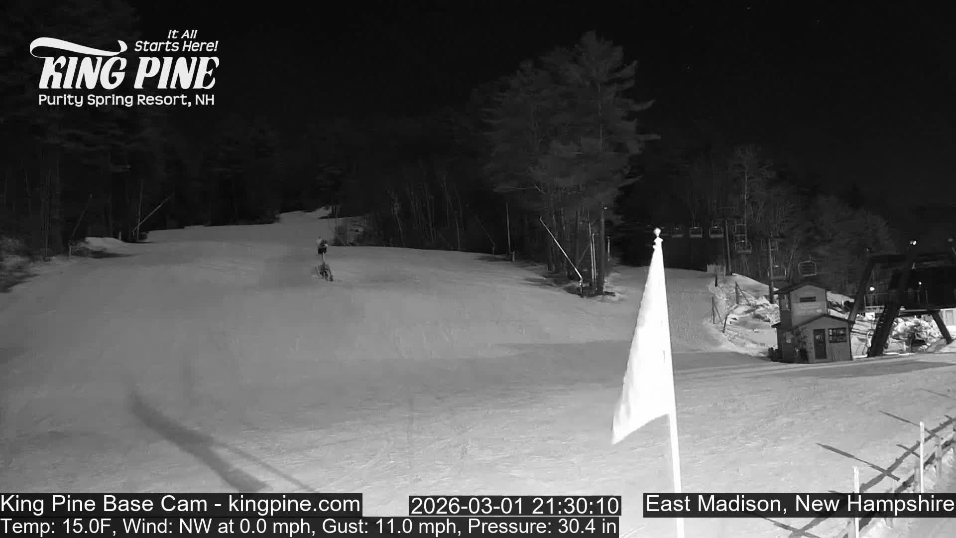 King Pine Base Ski Live Cam - Madison, New Hampshire, USA