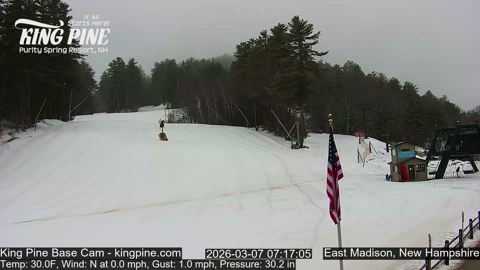 King Pine Base Ski Live Cam - Madison, New Hampshire, USA