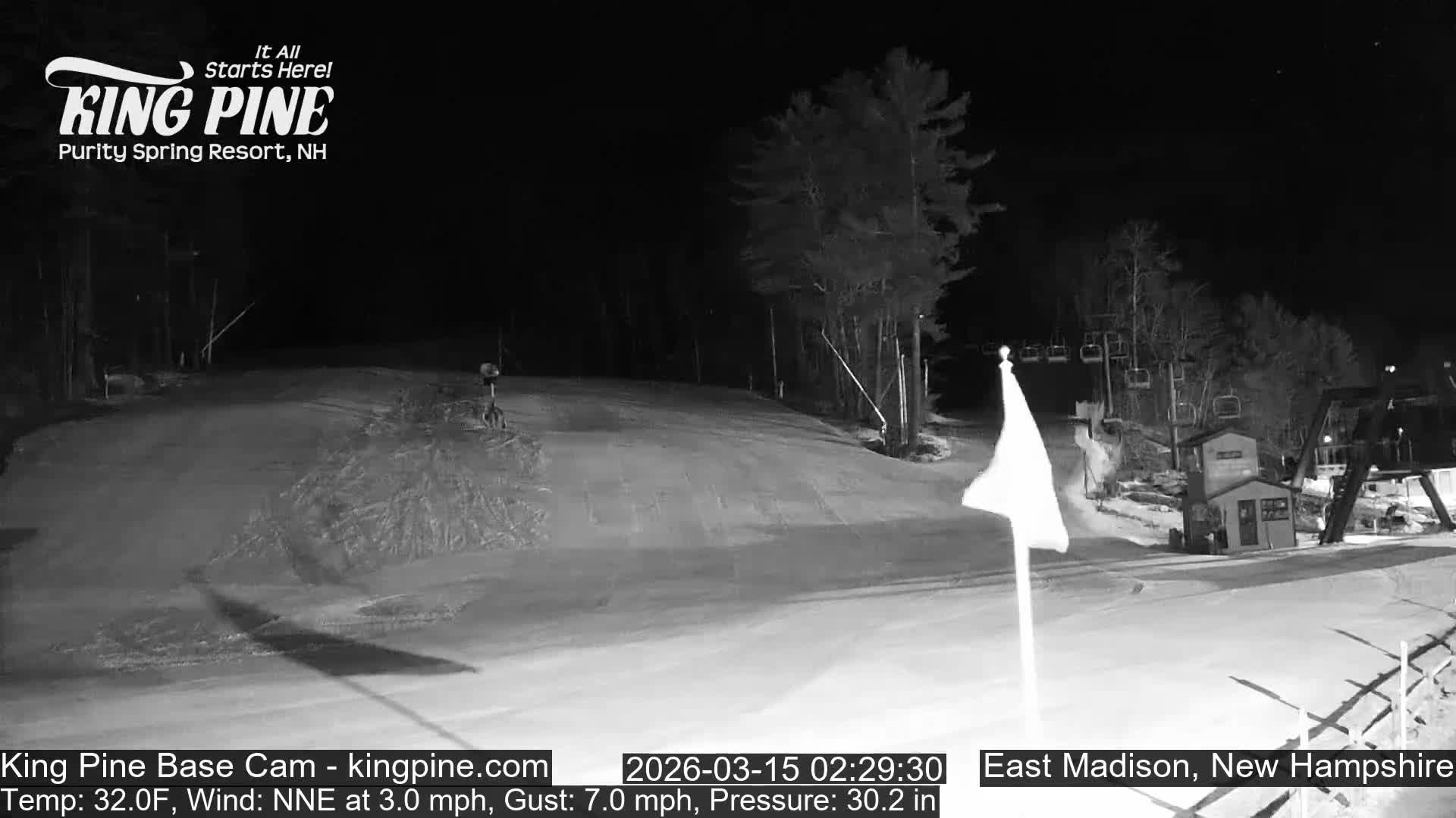 King Pine Base Ski Live Cam - Madison, New Hampshire, USA