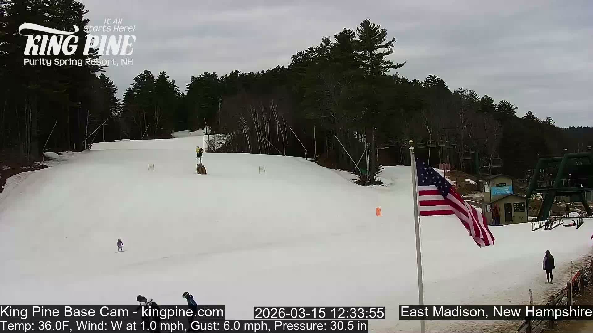 King Pine Base Ski Live Cam - Madison, New Hampshire, USA