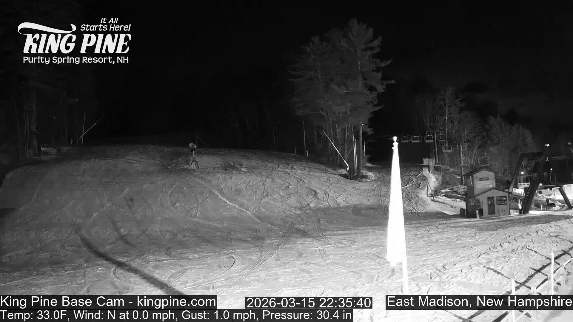 King Pine Base Ski Live Cam - Madison, New Hampshire, USA