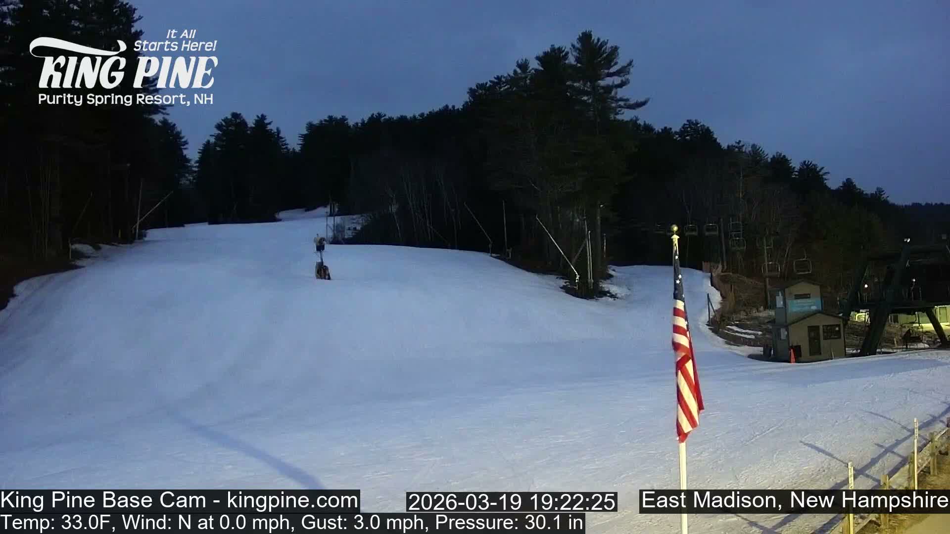 King Pine Base Ski Live Cam - Madison, New Hampshire, USA