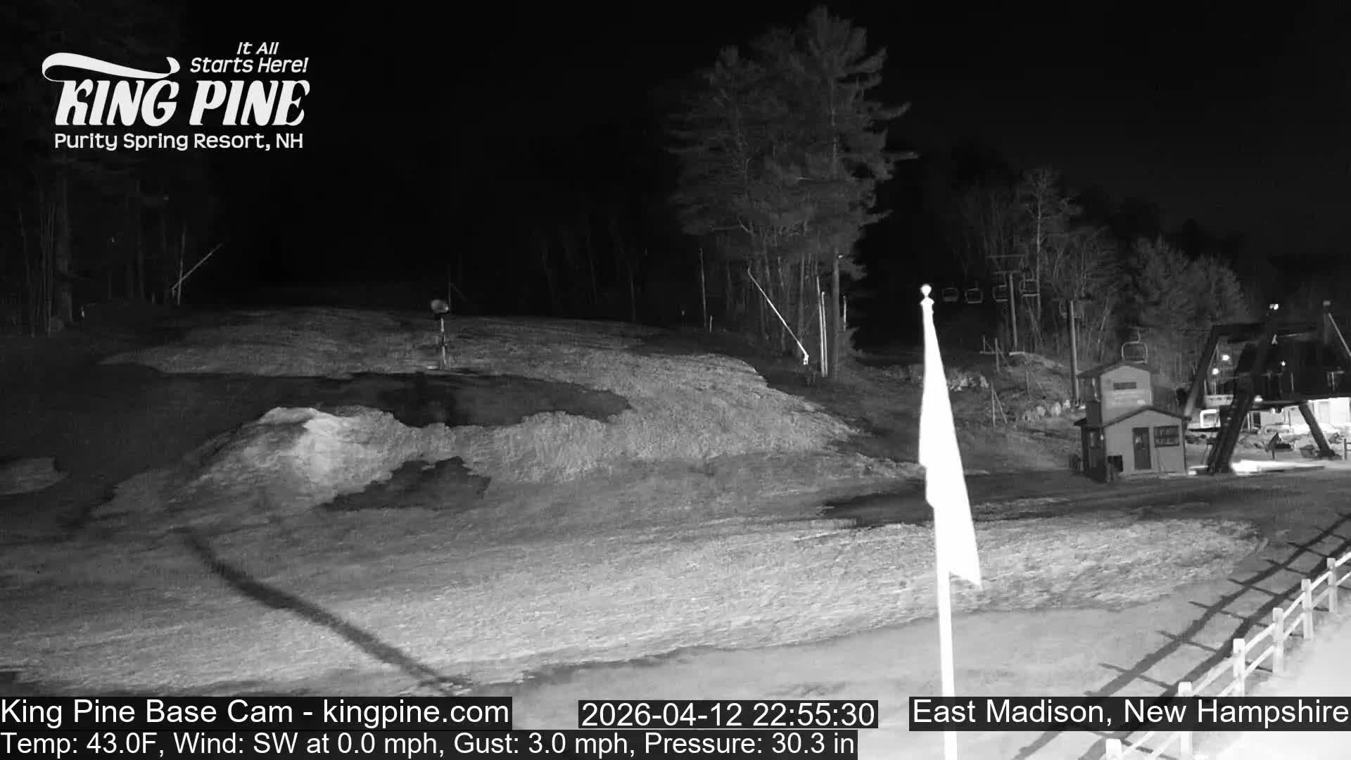 King Pine Base Ski Live Cam - Madison, New Hampshire, USA