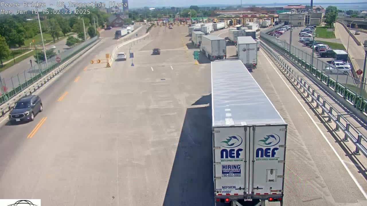 Buffalo, Peace Bridge USA Inspection Plaza & Lane Live Cam - Buffalo, Erie , Buffalo -Niagara Falls, New York, USA