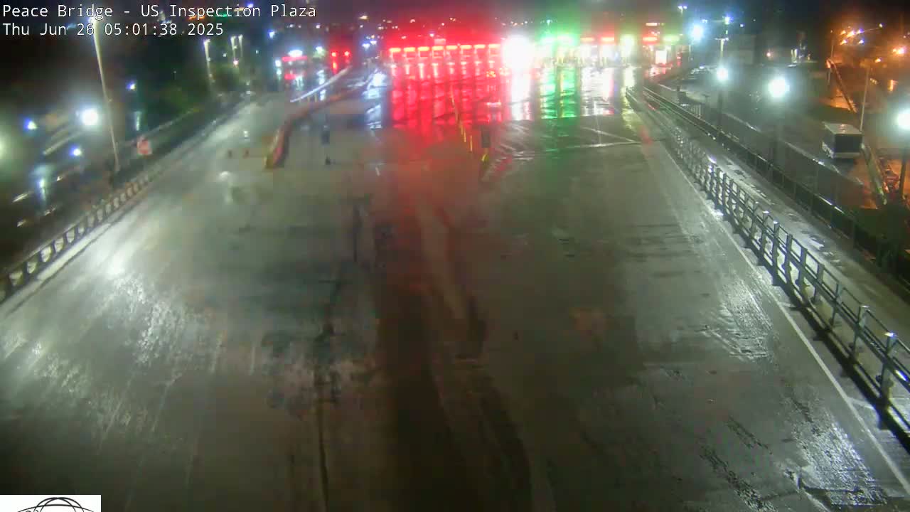 Buffalo, Peace Bridge USA Inspection Plaza & Lane Live Cam - Buffalo, Erie , Buffalo -Niagara Falls, New York, USA