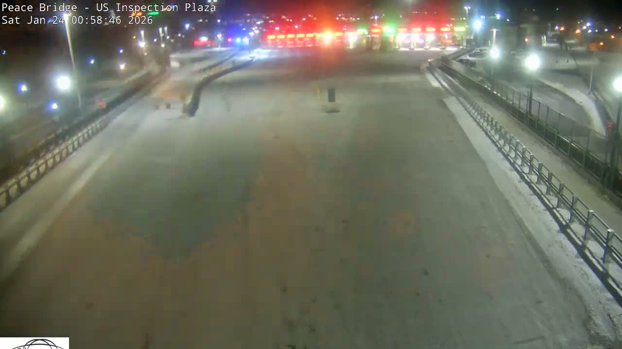 Buffalo, Peace Bridge USA Inspection Plaza & Lane Live Cam - Buffalo, Erie , Buffalo -Niagara Falls, New York, USA