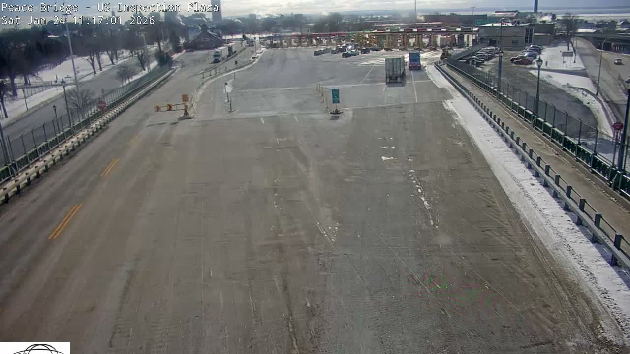 Buffalo, Peace Bridge USA Inspection Plaza & Lane Live Cam - Buffalo, Erie , Buffalo -Niagara Falls, New York, USA