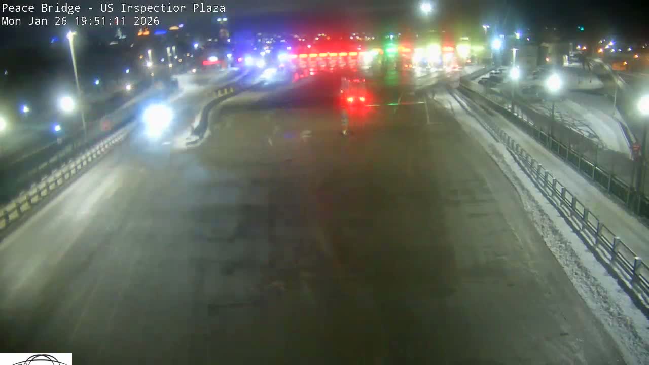 Buffalo, Peace Bridge USA Inspection Plaza & Lane Live Cam - Buffalo, Erie , Buffalo -Niagara Falls, New York, USA