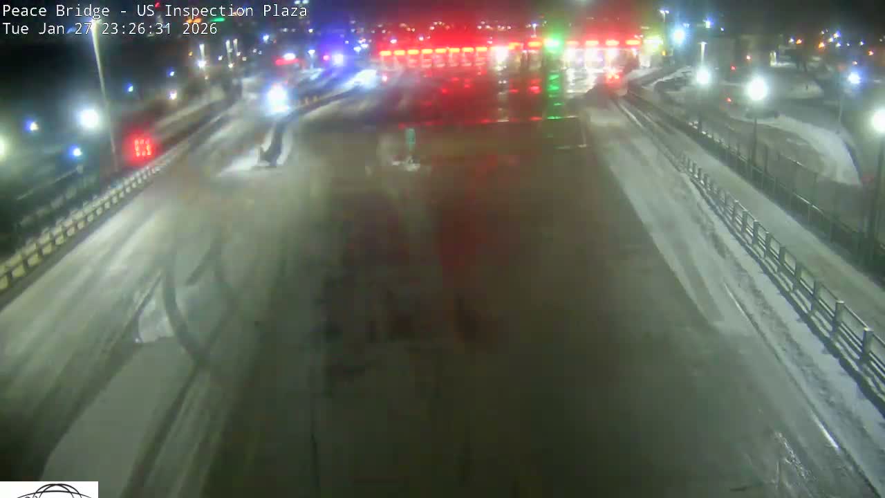 Buffalo, Peace Bridge USA Inspection Plaza & Lane Live Cam - Buffalo, Erie , Buffalo -Niagara Falls, New York, USA